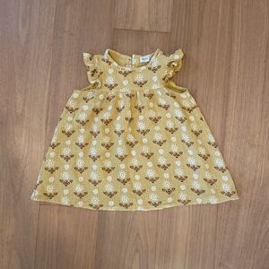 Charming Mustard Floral Kids Dress